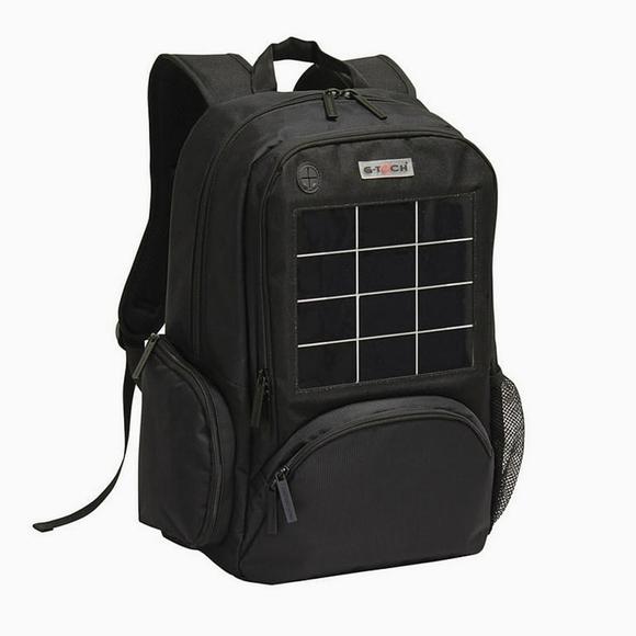 Preferred Nation Outdoor Black Solar Travel Commute Backpack - Picture 1 of 11